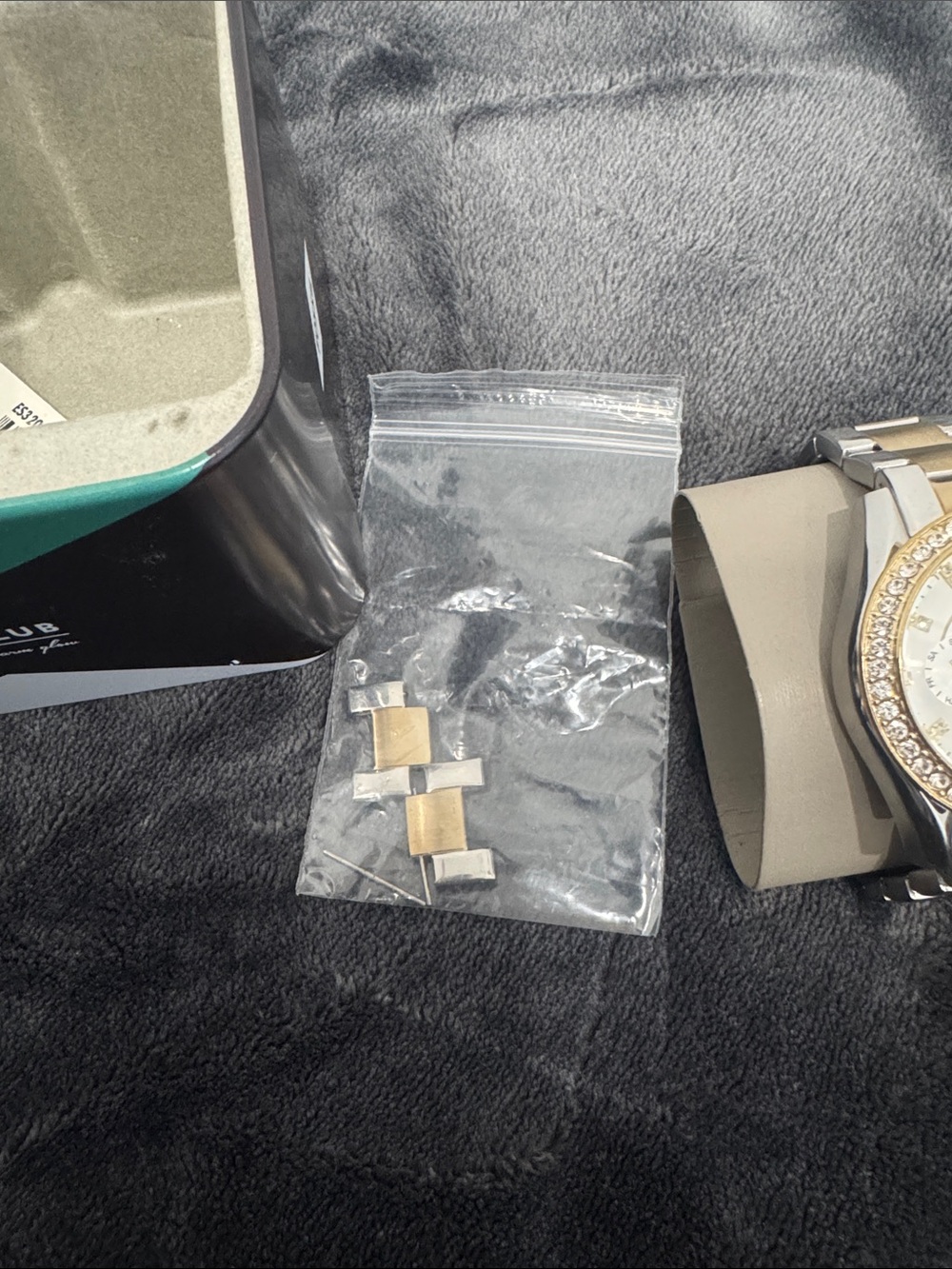 Fossil Two-Tone Silver and Gold Crystal Bezel Women's Watch - Picture 3 of 7
